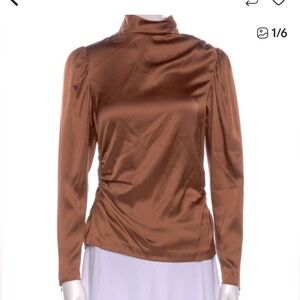 A.L.C. Rich Caramel Brown Long Sleeve Top